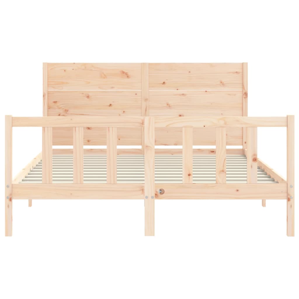 Bed frame without mattress 160x200 cm solid pine wood