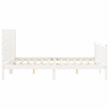 Cadre de lit sans matelas blanc 160x200 cm bois de pin massif