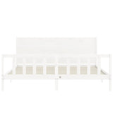 Cadre de lit sans matelas blanc bois massif de pin