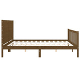 Cadre de lit sans matelas marron miel 200x200cm bois pin massif