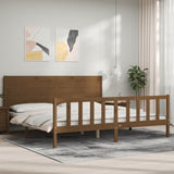 Cadre de lit sans matelas marron miel 200x200cm bois pin massif