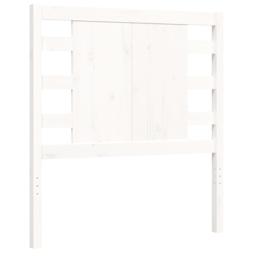 Bed frame without mattress white solid pine wood