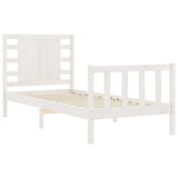 Cadre de lit sans matelas blanc bois de pin massif