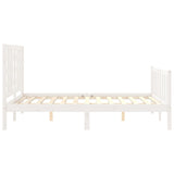 Cadre de lit sans matelas blanc bois de pin massif