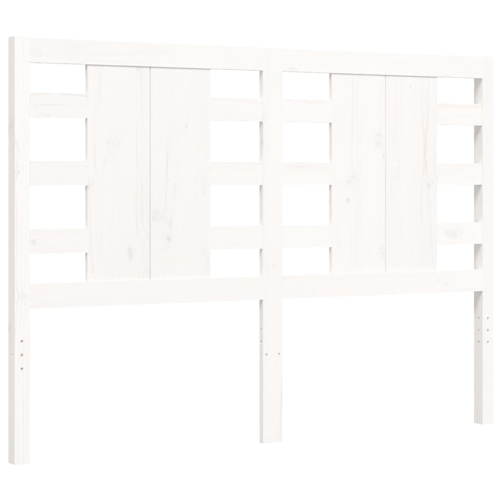 Cadre de lit sans matelas blanc bois de pin massif