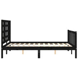 Cadre de lit sans matelas noir 140x190 cm bois de pin massif