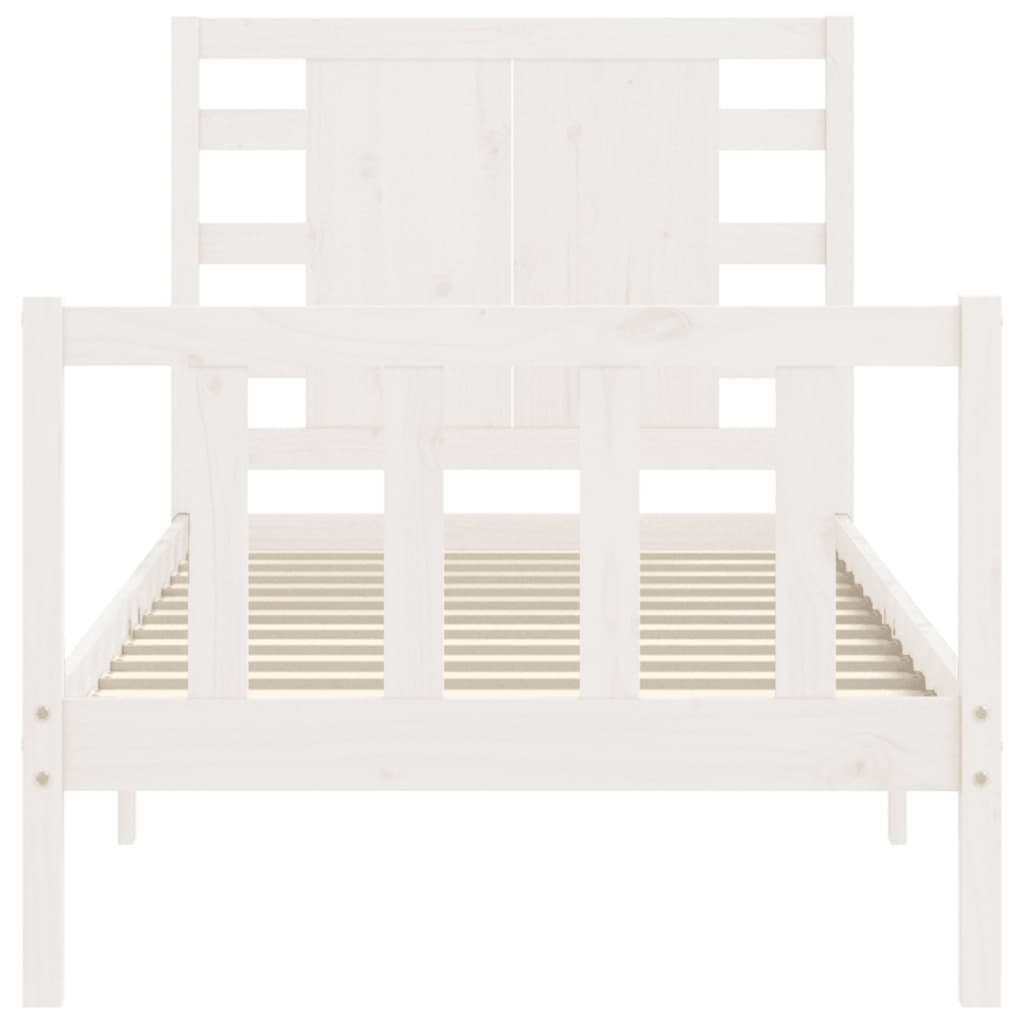 Cadre de lit sans matelas blanc 90x200 cm bois de pin massif