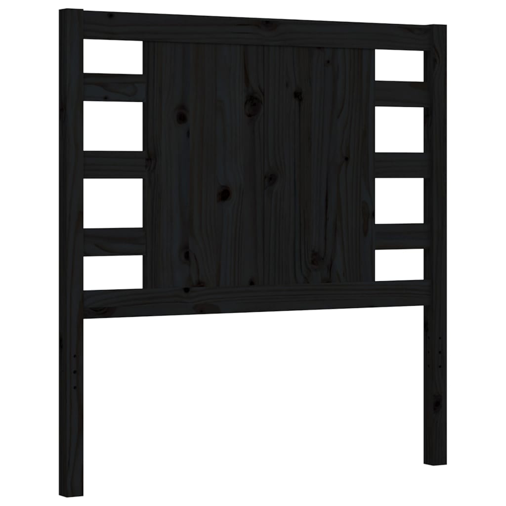 Cadre de lit sans matelas noir 90x200 cm bois de pin massif