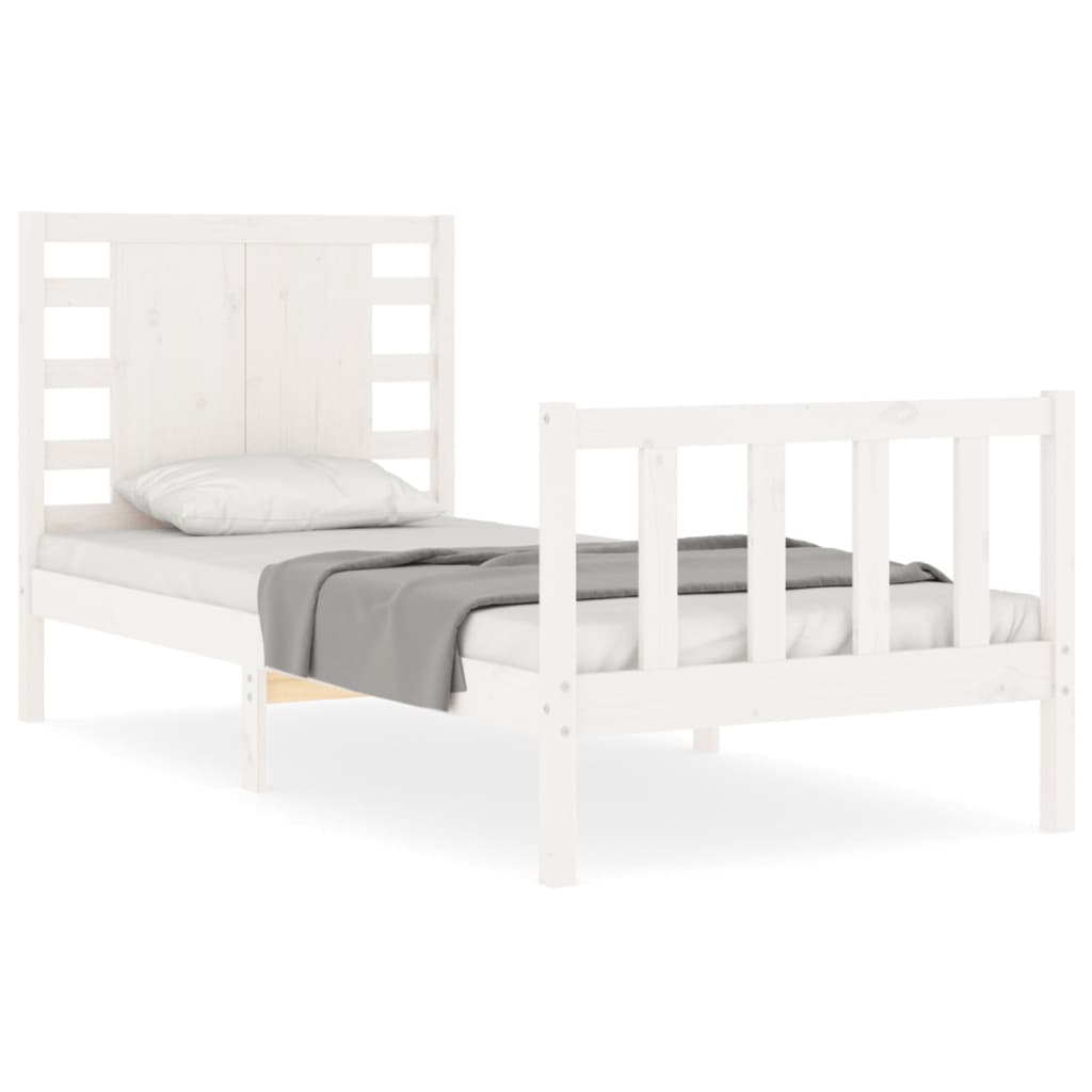 Cadre de lit sans matelas blanc 100x200 cm bois de pin massif