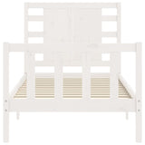 Cadre de lit sans matelas blanc 100x200 cm bois de pin massif