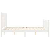 Cadre de lit sans matelas blanc 120x200 cm bois de pin massif