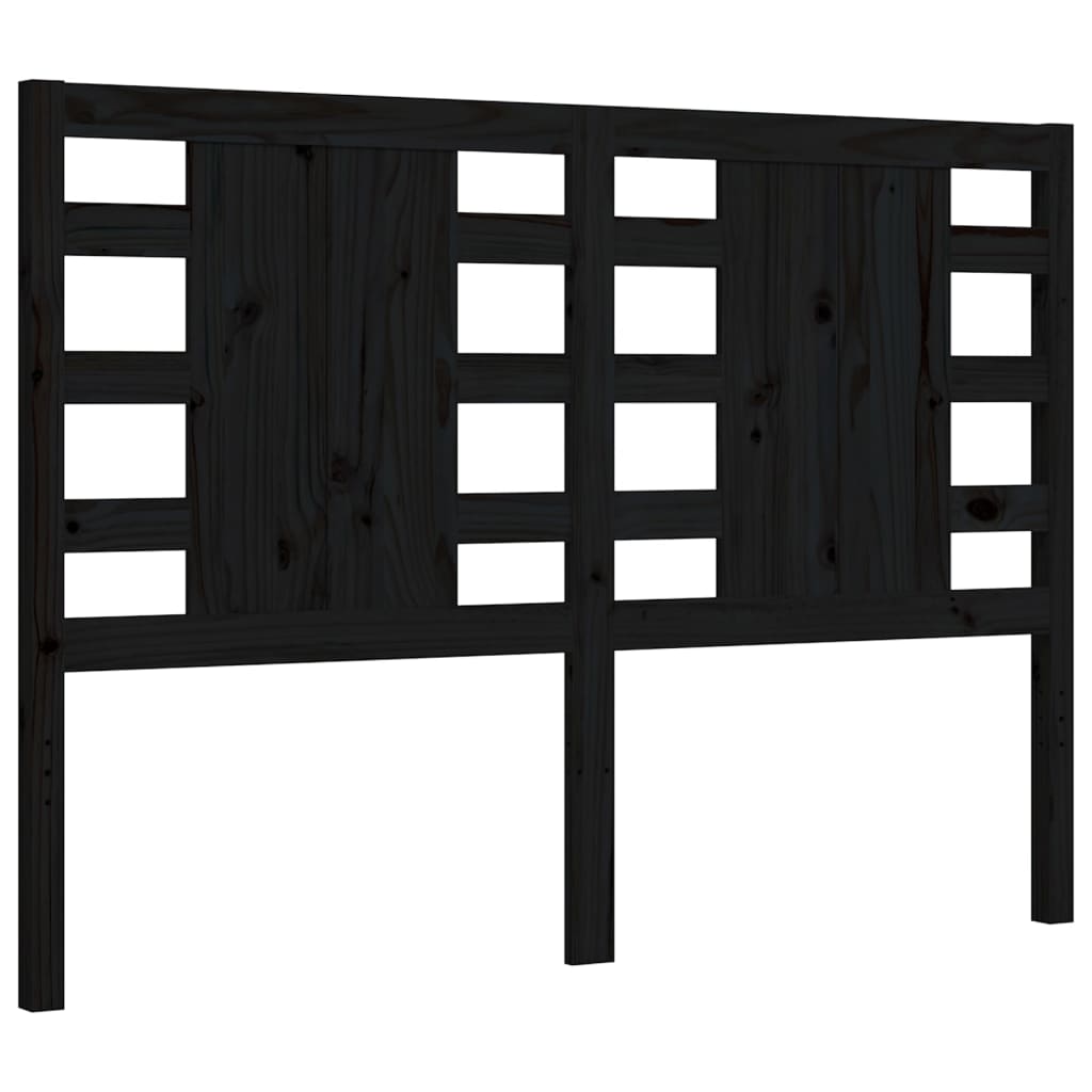 Cadre de lit sans matelas noir 120x200 cm bois de pin massif