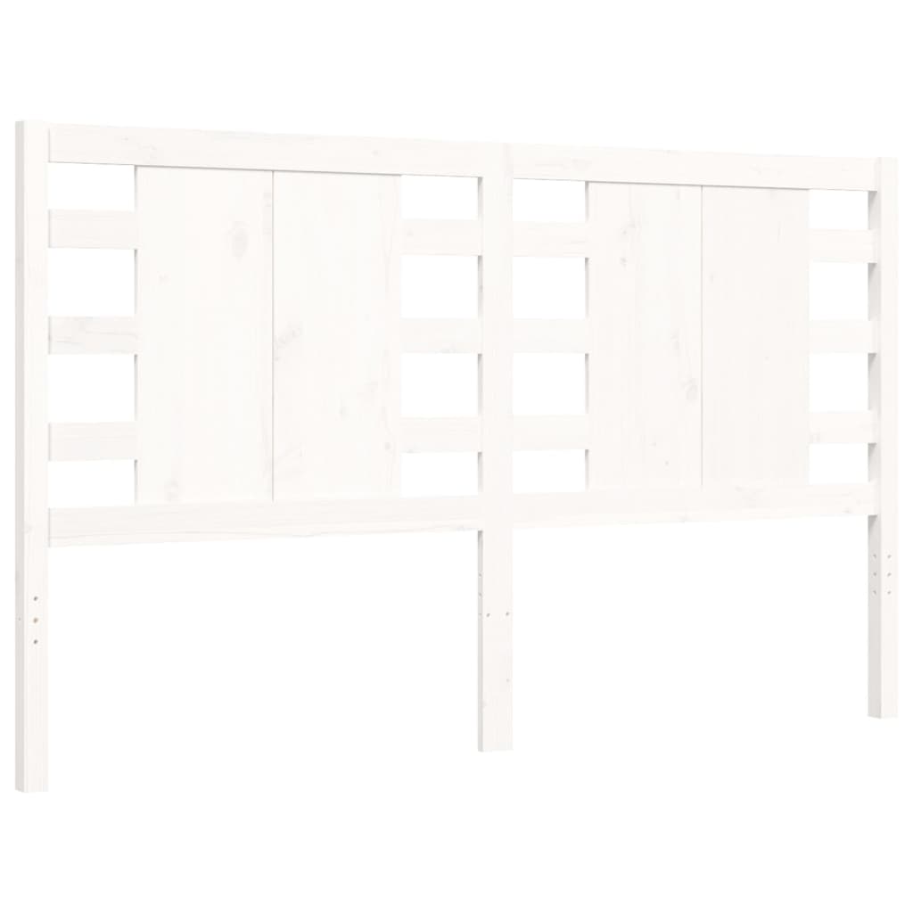 Bed frame without mattress white solid pine wood