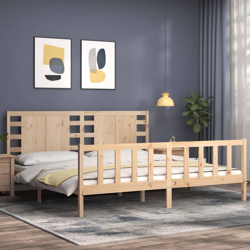 Cadre de lit sans matelas 200x200 cm bois massif de pin