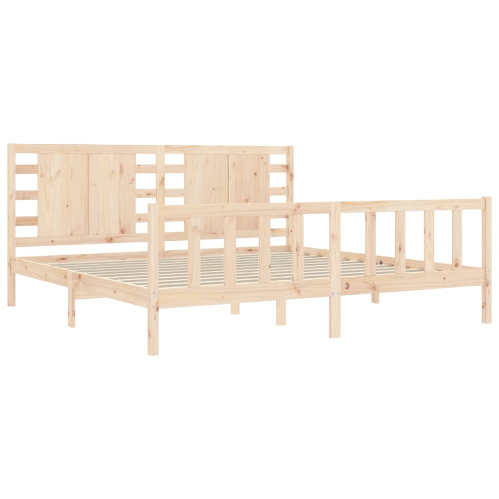 Cadre de lit sans matelas 200x200 cm bois massif de pin