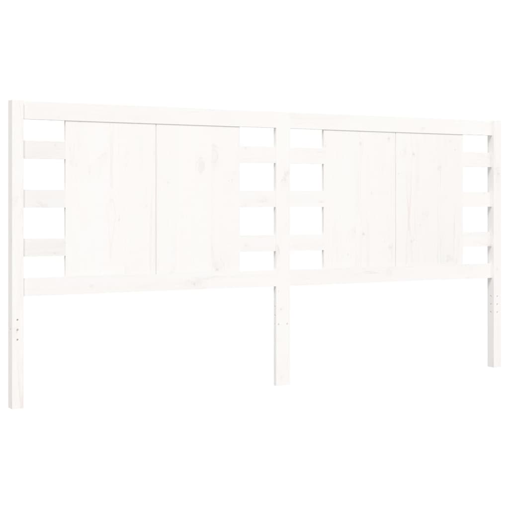 Cadre de lit sans matelas blanc 200x200 cm bois massif de pin