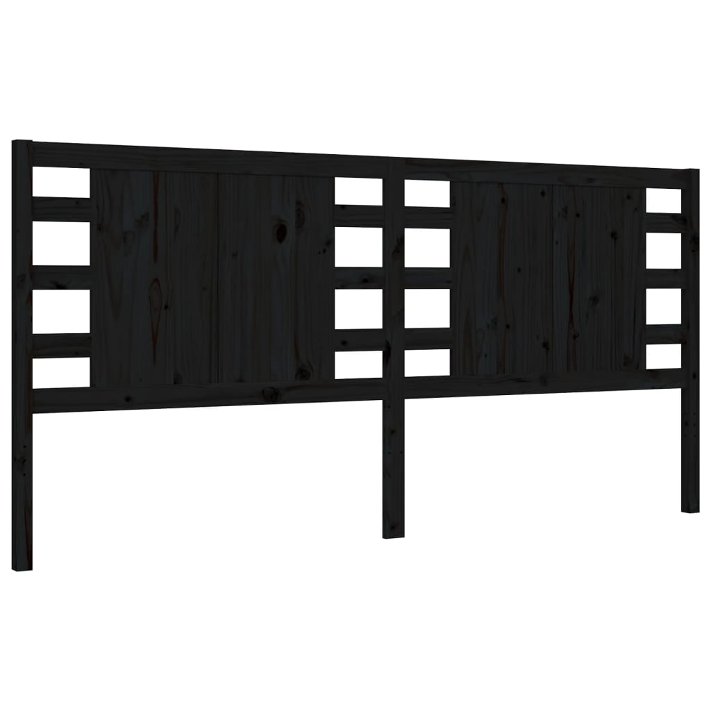 Cadre de lit sans matelas noir 200x200 cm bois massif de pin