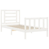 Cadre de lit sans matelas blanc bois de pin massif