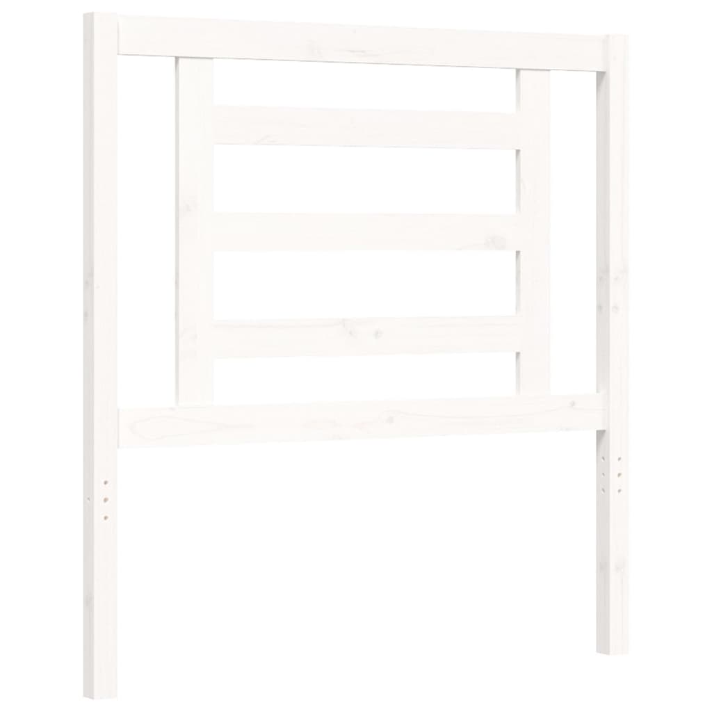 Cadre de lit sans matelas blanc bois de pin massif