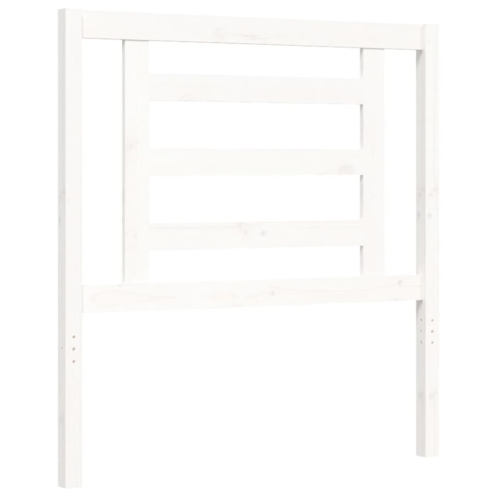 Bed frame without mattress white solid pine wood