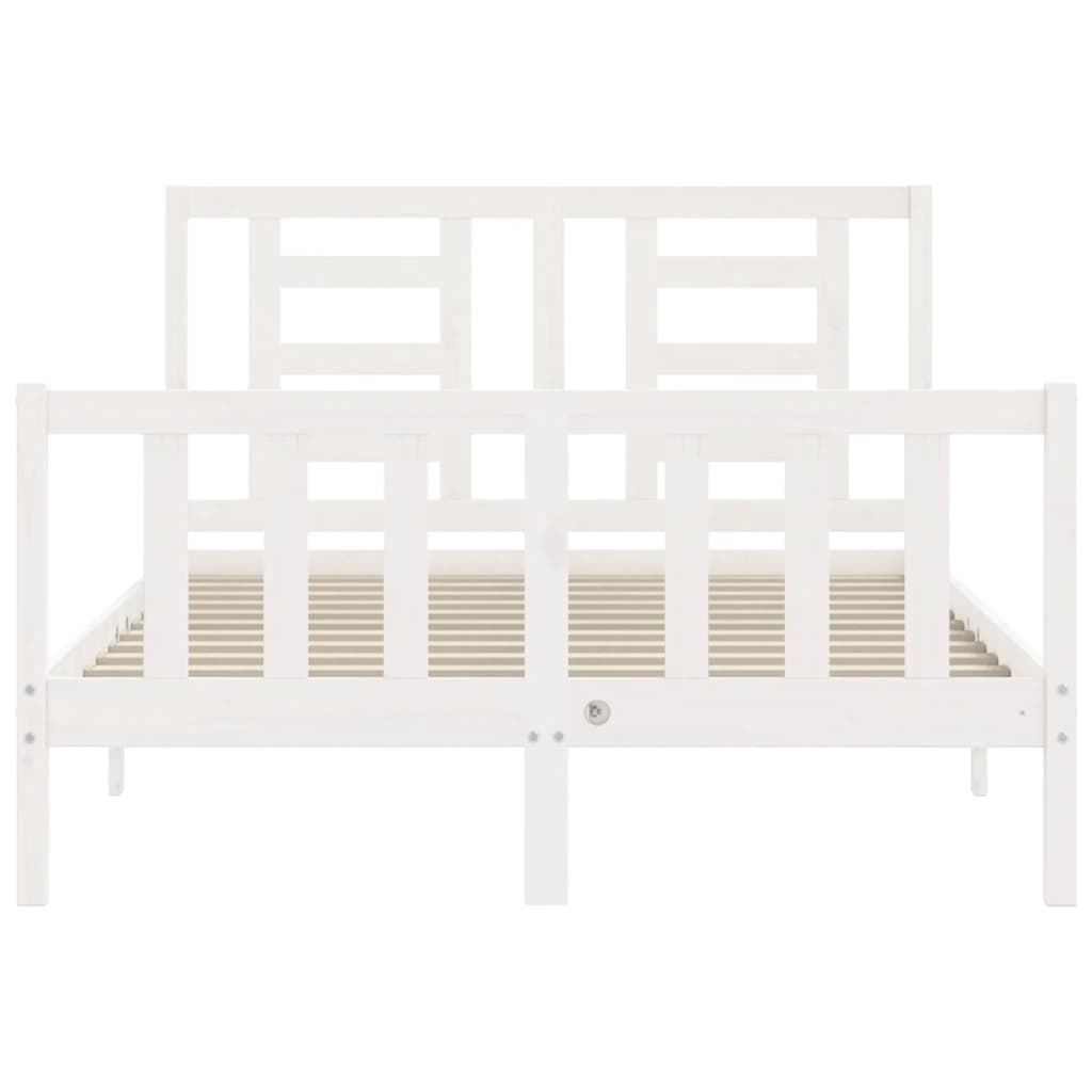 Cadre de lit sans matelas blanc bois de pin massif