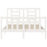 Cadre de lit sans matelas blanc bois de pin massif