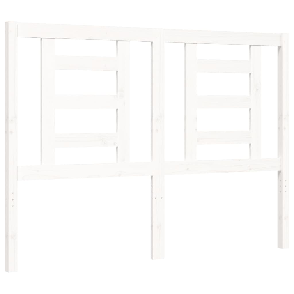 Bed frame without mattress white solid pine wood