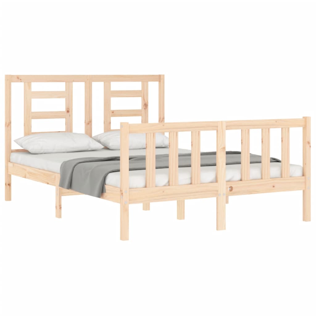 Cadre de lit sans matelas 140x190 cm bois de pin massif