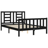 Cadre de lit sans matelas noir 140x190 cm bois de pin massif