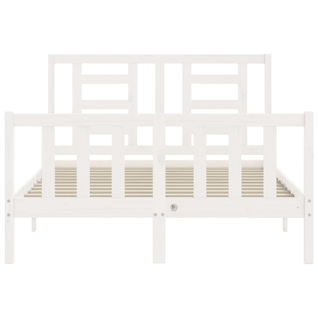 Cadre de lit sans matelas blanc 120x200 cm bois de pin massif