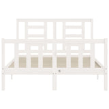 Cadre de lit sans matelas blanc 120x200 cm bois de pin massif