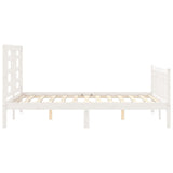 Cadre de lit sans matelas blanc 120x200 cm bois de pin massif