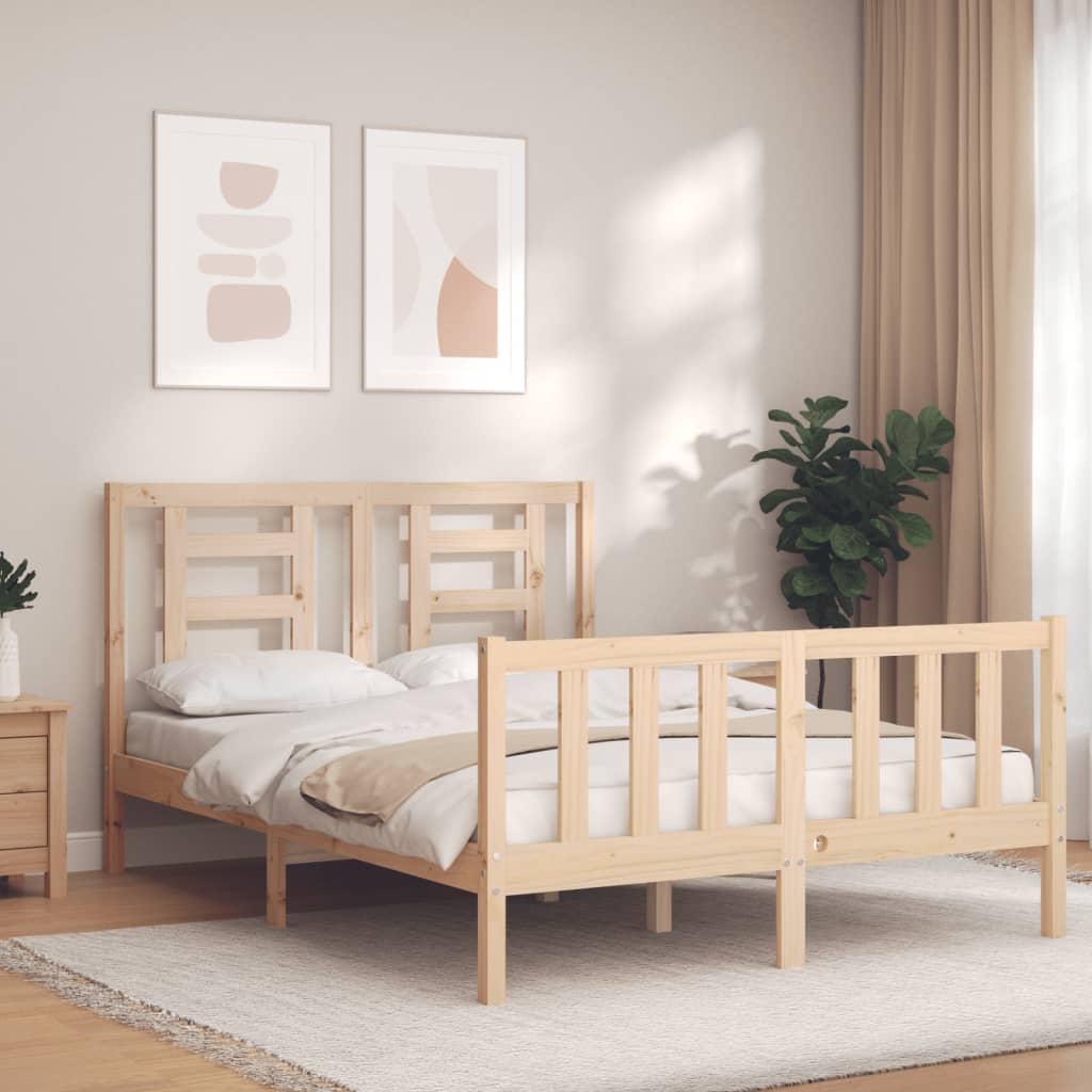 Bed frame without mattress 140x200 cm solid pine wood