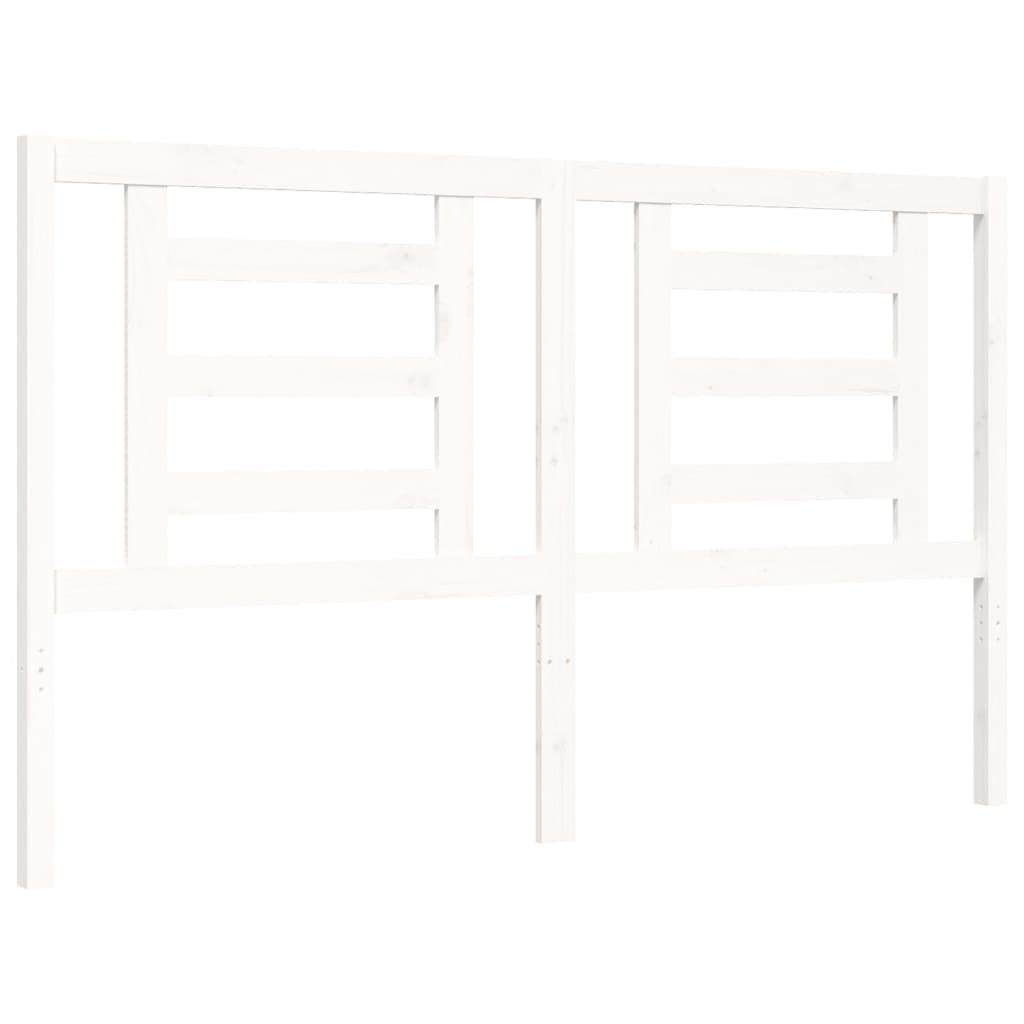 Bed frame without mattress white solid pine wood