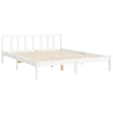 Bed frame without mattress white solid pine wood