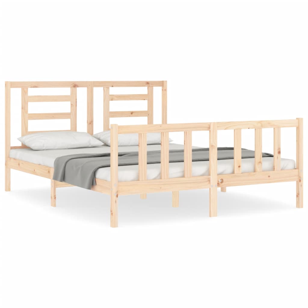 Bed frame without mattress 160x200 cm solid pine wood