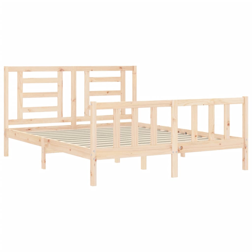 Bed frame without mattress 160x200 cm solid pine wood