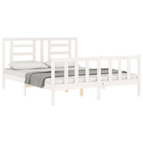 Cadre de lit sans matelas blanc 160x200 cm bois de pin massif