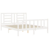 Cadre de lit sans matelas blanc 160x200 cm bois de pin massif