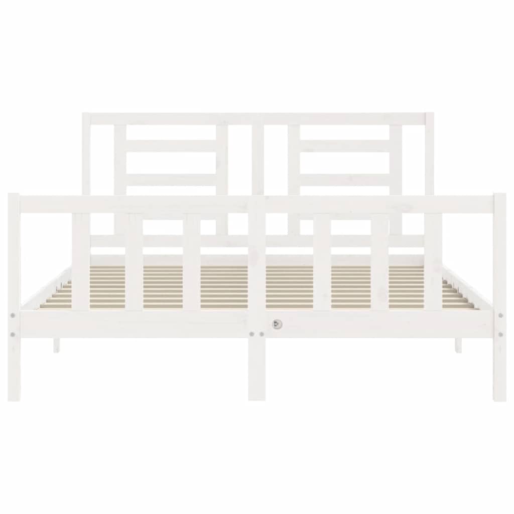 Cadre de lit sans matelas blanc 160x200 cm bois de pin massif