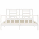 Cadre de lit sans matelas blanc 160x200 cm bois de pin massif