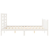 Cadre de lit sans matelas blanc 160x200 cm bois de pin massif