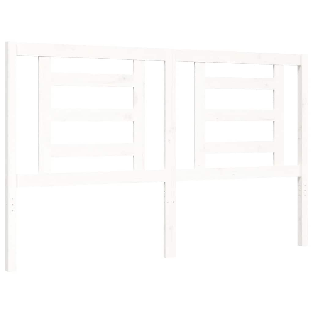 Cadre de lit sans matelas blanc 160x200 cm bois de pin massif