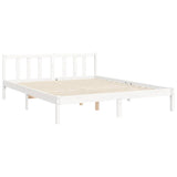 Cadre de lit sans matelas blanc 160x200 cm bois de pin massif