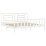 Cadre de lit sans matelas blanc bois massif de pin