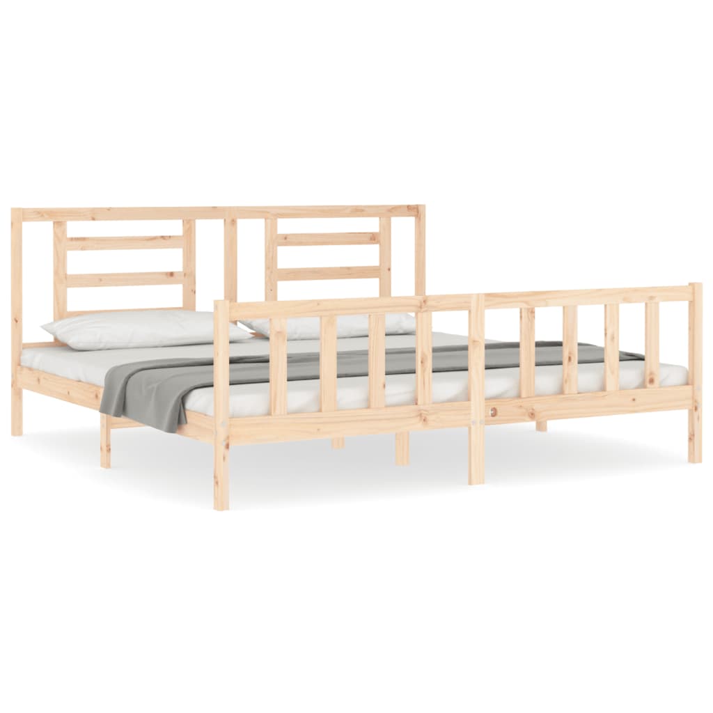 Bed frame without mattress 200x200 cm solid pine wood