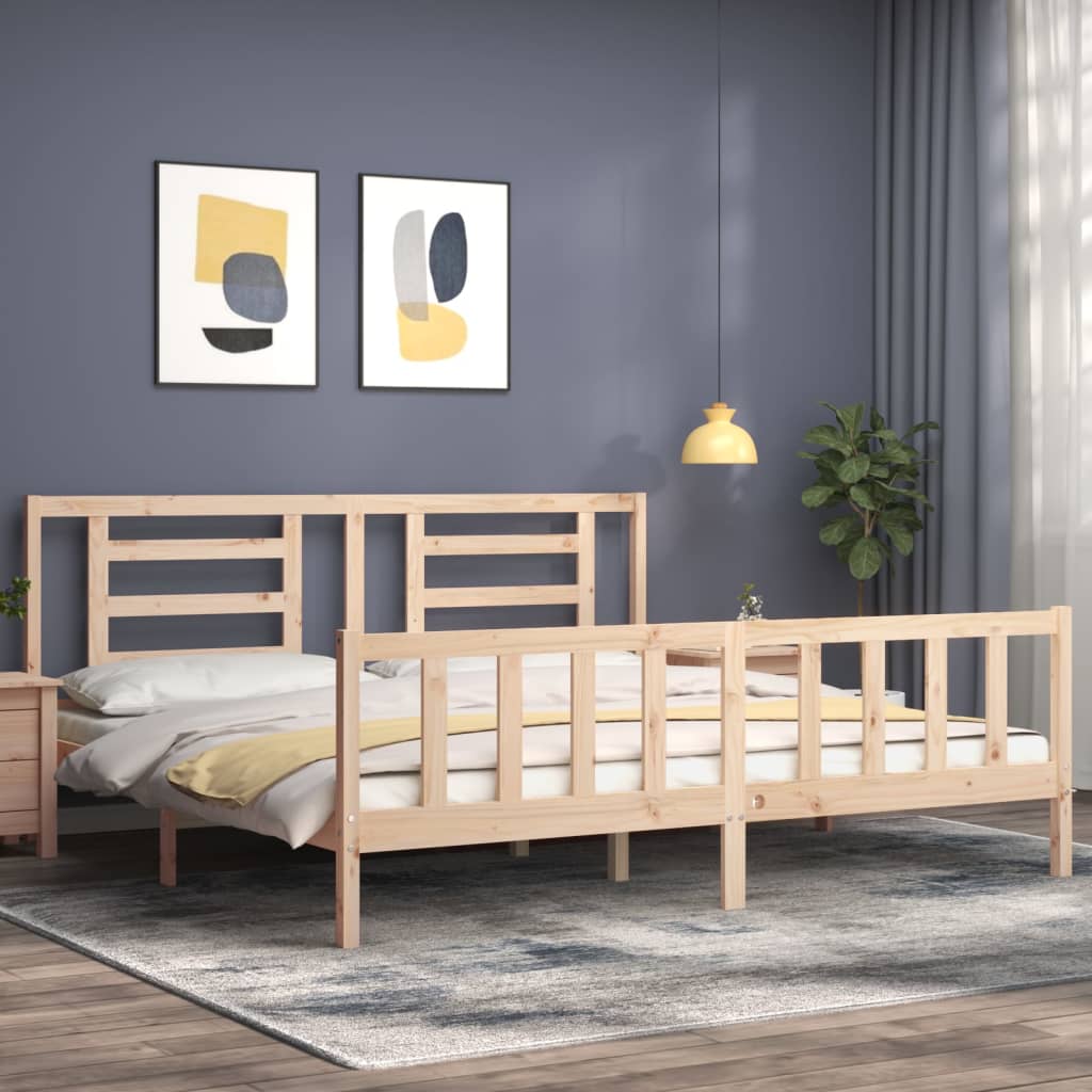 Bed frame without mattress 200x200 cm solid pine wood