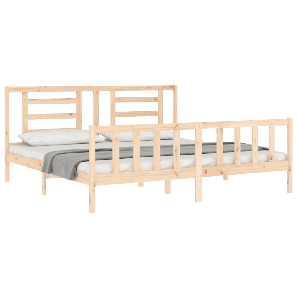 Bed frame without mattress 200x200 cm solid pine wood