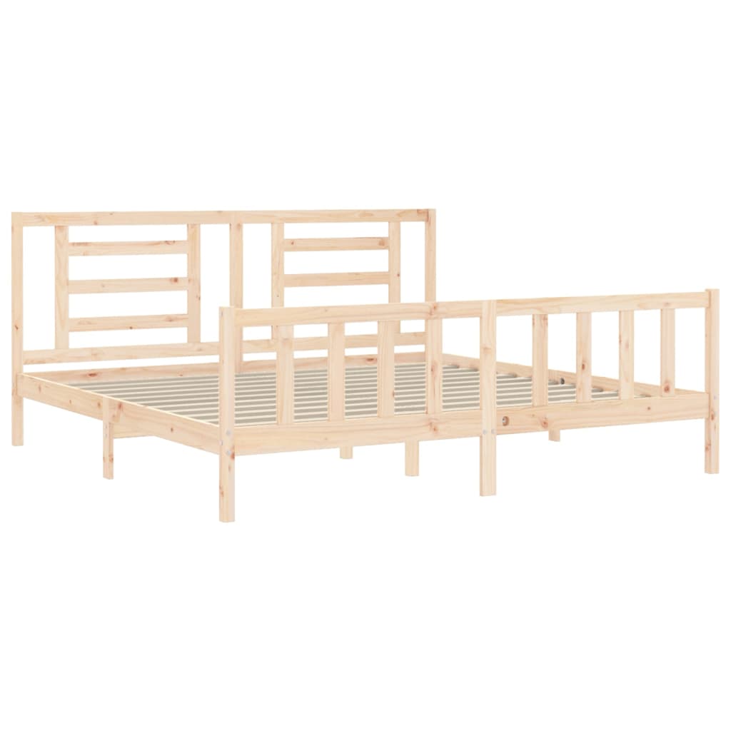 Bed frame without mattress 200x200 cm solid pine wood