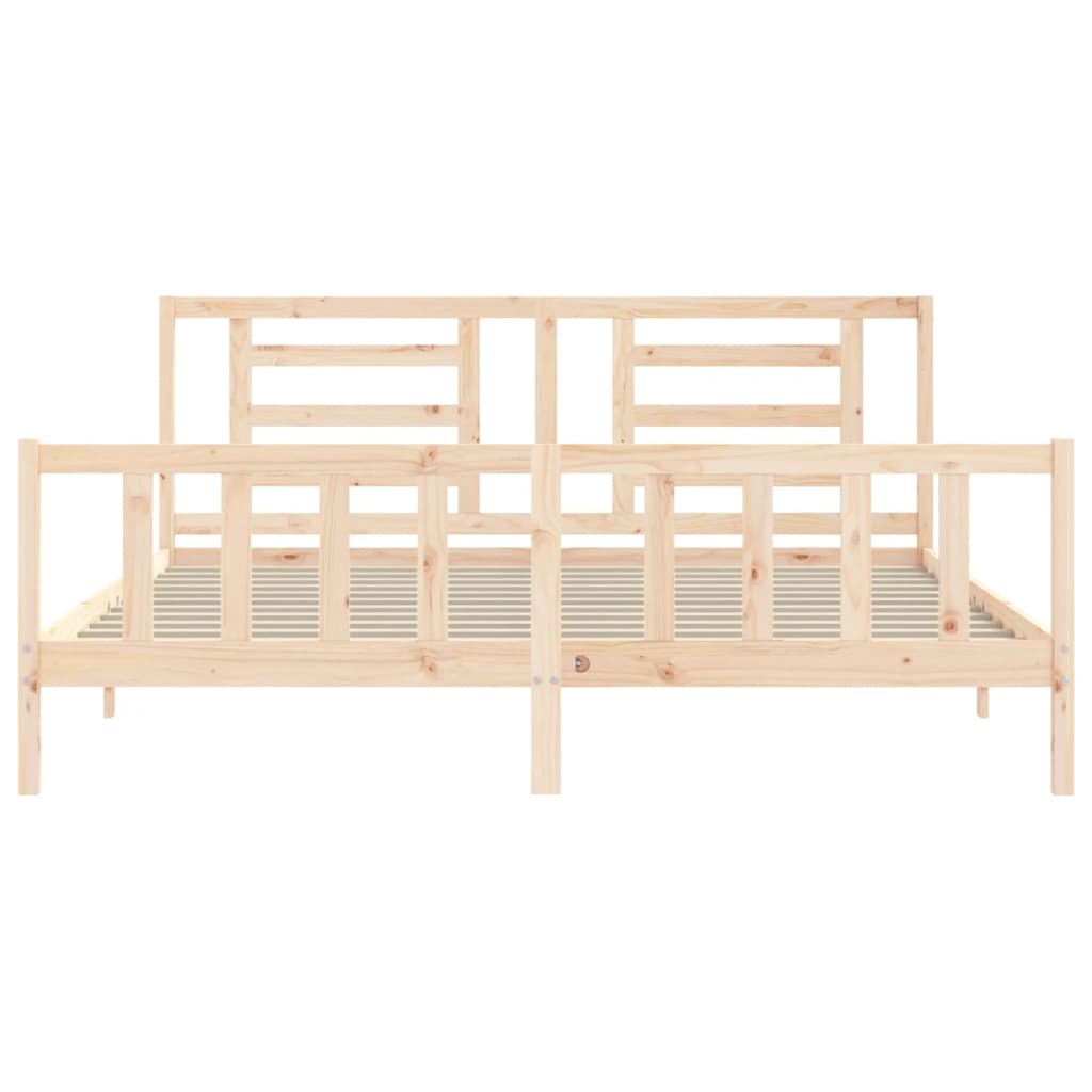 Bed frame without mattress 200x200 cm solid pine wood